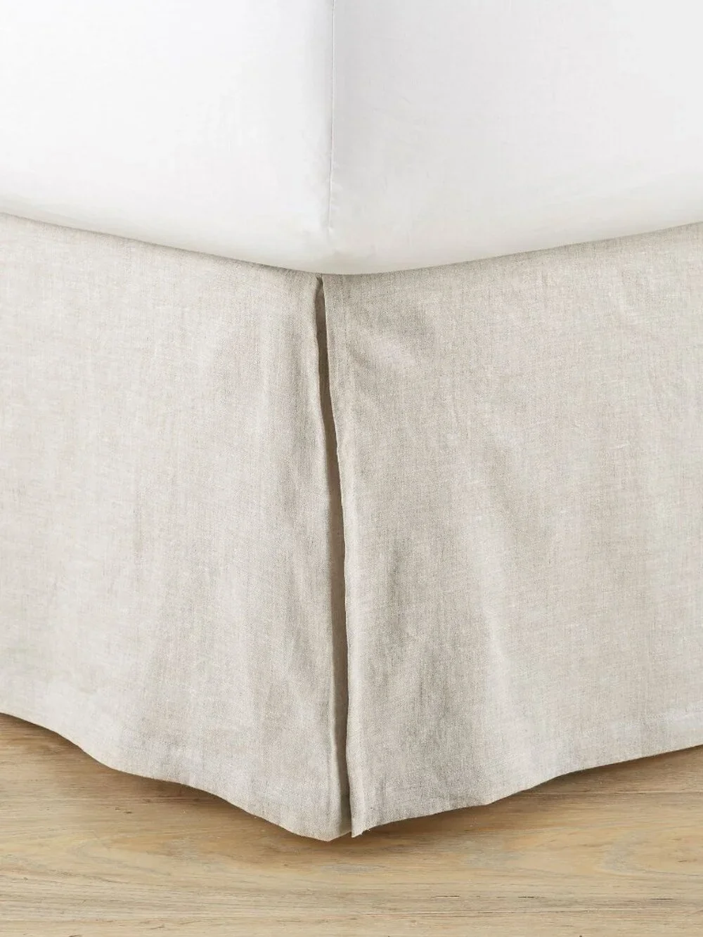 Pottery Barn Twin Belgian Flax 100% Linen Bed Skirt Cotton Decking NEW